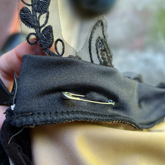 Weissman Black Velvet Leotard Dance Halloween Costume Attached Panel Skirt Large - Picture 14 of 15